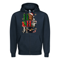 Navy ho ho ho heifer cow gnomies Zipper Hoodie - CowGirlArtShop