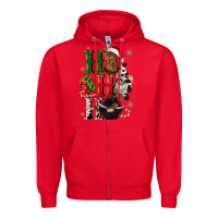 Red ho ho ho heifer cow gnomies Zipper Hoodie - CowGirlArtShop