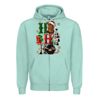 Seafoam ho ho ho heifer cow gnomies Zipper Hoodie - CowGirlArtShop