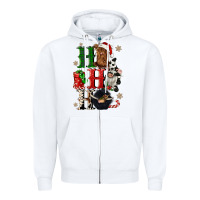 White ho ho ho heifer cow gnomies Zipper Hoodie - CowGirlArtShop