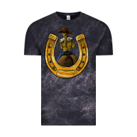 Cloud Black horseshoe and cowgirl Vintage Tee - JahusDesignShop