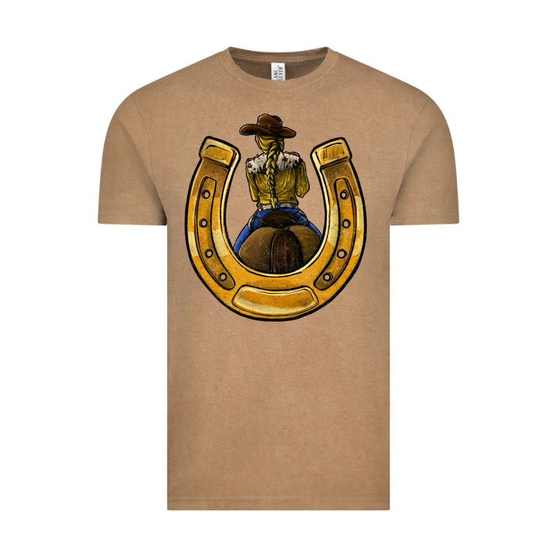 Horseshoe And Cowgirl Vintage Tee by JahusDesignShop | Teevron