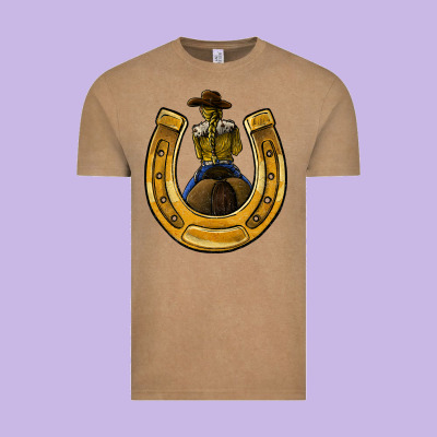 Horseshoe And Cowgirl Vintage Tee Designed By Jahusdesignshop