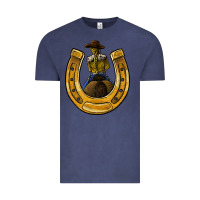 Vintage Denim horseshoe and cowgirl Vintage Tee - JahusDesignShop