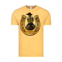 Vintage Mustard horseshoe and cowgirl Vintage Tee - JahusDesignShop
