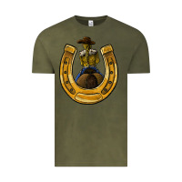 Vintage Olive horseshoe and cowgirl Vintage Tee - JahusDesignShop