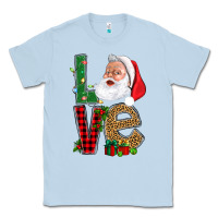 Dusty Blue Love With Santa Portrait Classic Tee - BundleAndBundleShop