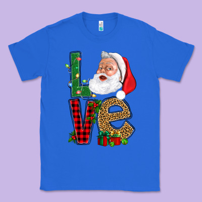 Love With Santa Portrait Classic Tee Designed By Bundleandbundleshop