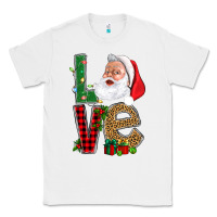 White Love With Santa Portrait Classic Tee - BundleAndBundleShop