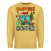 Antique Gold Campfires And Coffee Camping Coffee Premium Sweatshirt - FaDigitalArtStudio
