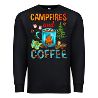 Black Campfires And Coffee Camping Coffee Premium Sweatshirt - FaDigitalArtStudio