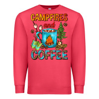 Cardinal Campfires And Coffee Camping Coffee Premium Sweatshirt - FaDigitalArtStudio