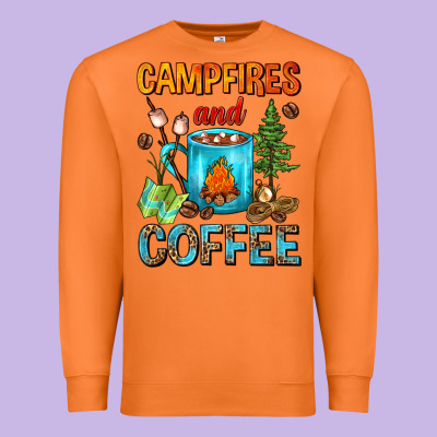 Campfires And Coffee Camping Coffee Premium Sweatshirt Designed By Fadigitalartstudio