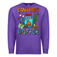 Purple Campfires And Coffee Camping Coffee Premium Sweatshirt - FaDigitalArtStudio