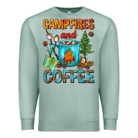 Seafoam Campfires And Coffee Camping Coffee Premium Sweatshirt - FaDigitalArtStudio