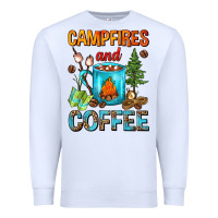 White Campfires And Coffee Camping Coffee Premium Sweatshirt - FaDigitalArtStudio