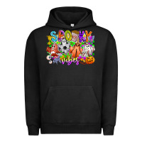 Pigment Black Spooky Vibes Ghost Urban Hoodie - CowhideDigitalArt