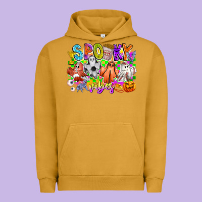 Spooky Vibes Ghost Urban Hoodie Designed By Cowhidedigitalart