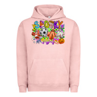 Pigment Salmon Spooky Vibes Ghost Urban Hoodie - CowhideDigitalArt