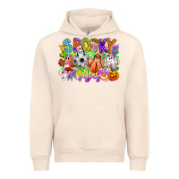 Sandshell Spooky Vibes Ghost Urban Hoodie - CowhideDigitalArt