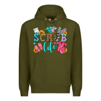 Army Green scrub life olivia Premium Hoodie - OliviaCreatesArt