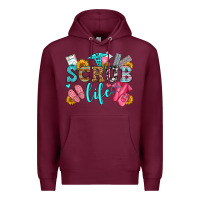 Burgundy scrub life olivia Premium Hoodie - OliviaCreatesArt