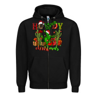 Black howdy christmas with cactusses Zipper Hoodie - CowGirlArtShop