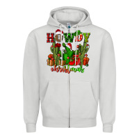 Dove Grey howdy christmas with cactusses Zipper Hoodie - CowGirlArtShop