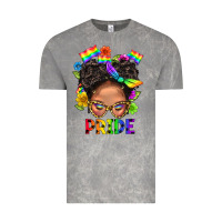 Cloud Rock LGBTQ+ Messy Bun Mom Pride With Flower Vintage Tee - BundleAndBundleShop