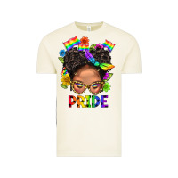 Vintage Arctic LGBTQ+ Messy Bun Mom Pride With Flower Vintage Tee - BundleAndBundleShop