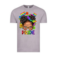 Lgbtq+ Messy Bun Mom Pride With Flower Vintage Tee | Teevron