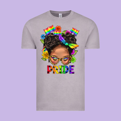 Lgbtq+ Messy Bun Mom Pride With Flower Vintage Tee Designed By Bundleandbundleshop