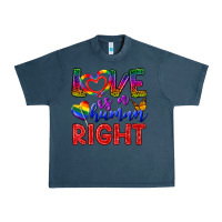 Midnight Navy Love İs a Human Right Urban Heavy Tee - BundleAndBundleShop