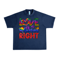 Navy Love İs a Human Right Urban Heavy Tee - BundleAndBundleShop