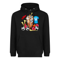 Black Soccer Cold Drink Frappe Heavyweight Hoodie - FaDigitalArtStudio