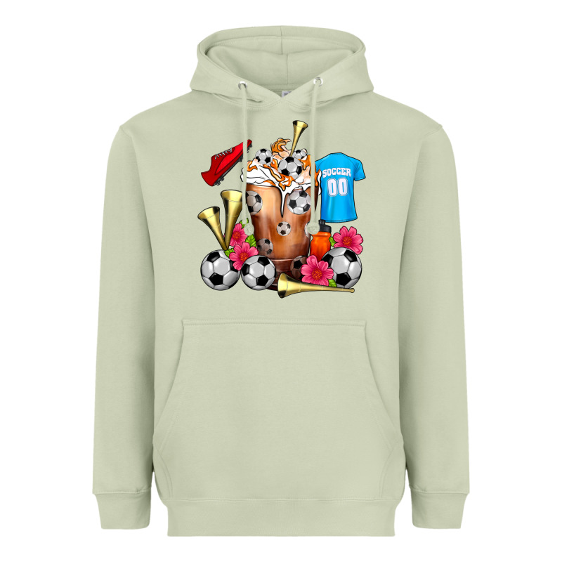 Soccer Cold Drink Frappe Heavyweight Hoodie by FaDigitalArtStudio | Teevron