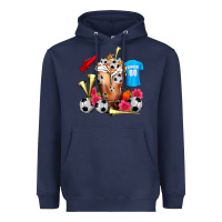 Navy Soccer Cold Drink Frappe Heavyweight Hoodie - FaDigitalArtStudio