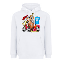 White Soccer Cold Drink Frappe Heavyweight Hoodie - FaDigitalArtStudio