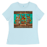 Baby Blue western easter bunnies Ladies Tee - Jasminsmagicworld