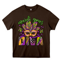 Chocolate Brown mardi gras diva Heavy Core Tee - Jasminsmagicworld
