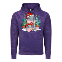 Cloud Purple cute christmas hippopotamus Vintage Hoodie - MaliasSmallBusiness