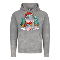 Cloud Rock cute christmas hippopotamus Vintage Hoodie - MaliasSmallBusiness