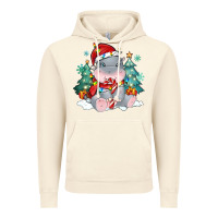 Vintage Artic cute christmas hippopotamus Vintage Hoodie - MaliasSmallBusiness