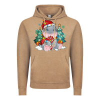 Vintage Coffee cute christmas hippopotamus Vintage Hoodie - MaliasSmallBusiness