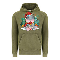 Vintage Olive cute christmas hippopotamus Vintage Hoodie - MaliasSmallBusiness