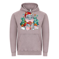 Vintage Zinc cute christmas hippopotamus Vintage Hoodie - MaliasSmallBusiness