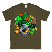 Army Green St. Patrick Cow Clover Classic Tee - BundleAndBundleShop