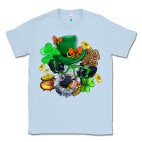 Dusty Blue St. Patrick Cow Clover Classic Tee - BundleAndBundleShop