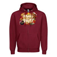 Burgundy merry and bright Zipper Hoodie - CowGirlArtShop