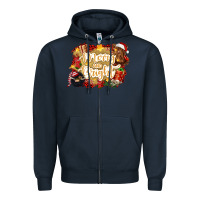Navy merry and bright Zipper Hoodie - CowGirlArtShop